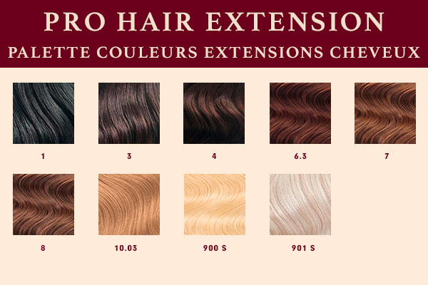 Palette couleurs extensions cheveux